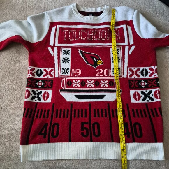 NFL Team Apparel Mens L Arizona Cardinals Light Up Long Sleeve Sweater Red White - Picture 14 of 17